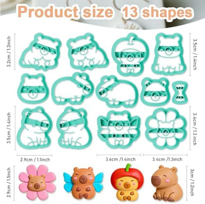 13Pcs Capybara Polymer Clay Cutters Clay Earrings Cutters for Adults Polymer Jewelry Cutter for Earrings Making Party Festival DIY Supplies - Image 2