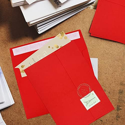 50 Packs 5x7 Envelopes, A7 5x7 Envelopes for Invitations, Printable Invitation Envelopes Self Seal for Weddings, Invitations, Photos, Greeting Cards, Mailing (Red) - Image 6
