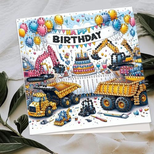 JISHSHAY 6 PCS Diamond Painting Happy Birthday Cards Car Diamond Art Greeting Cards with Envelopes Cake Gem Art Gem Painting Embroidery Kit Mosaic Kits for Adults with Special Shape Drills - Image 7