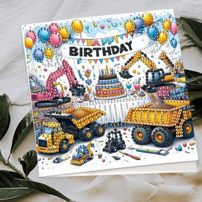 JISHSHAY 6 PCS Diamond Painting Happy Birthday Cards Car Diamond Art Greeting Cards with Envelopes Cake Gem Art Gem Painting Embroidery Kit Mosaic Kits for Adults with Special Shape Drills - Image 7