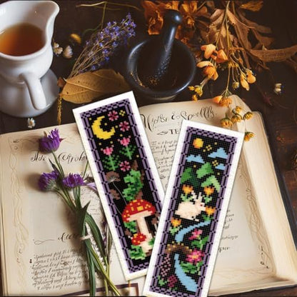 ORIGACH 6 Set Dark Forest Cross Stitch Bookmark Kit for Beginner - Image 6