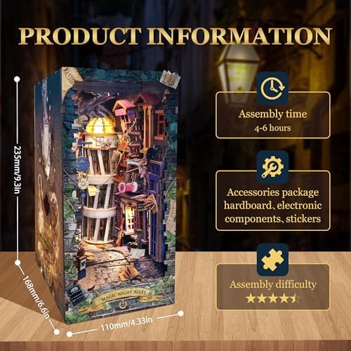 Book Nook Magic Night Alley DIY Miniature House Kit for Adults - Image 3