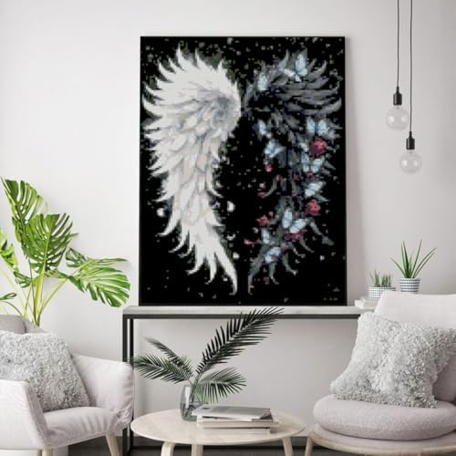 Angel Wings Stamped Cross Stitch Kits for Adults,Colourful Angel Wings Dimensions Cross Stitch Kits Embroidery Kit Arts and Crafts for Beginners 15.7x11.8 inches - Image 5