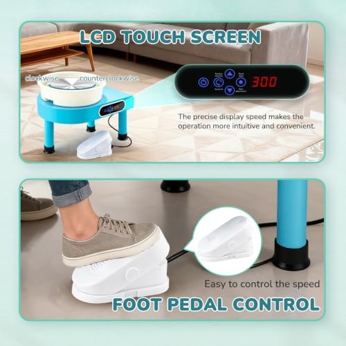 Bonoutil 11" Pottery Wheel Machine with Foot Pedal for Adults Beginners - Image 4