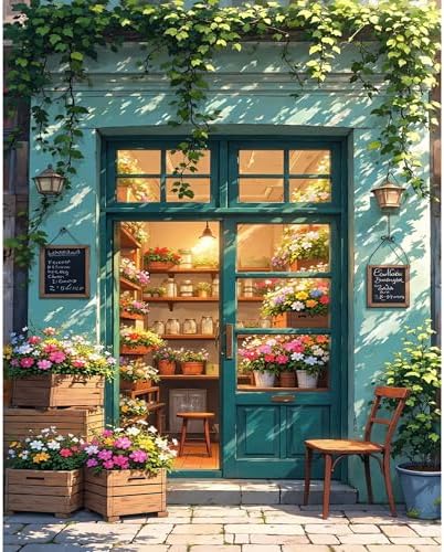 Ycydilirab Flower Store Paint by Numbers Kit for Adults - Flower Store Adult Paint by Number Kits,Paint by Number for Adults Wall Art Decor 16×20 Inch by Ycydilirab