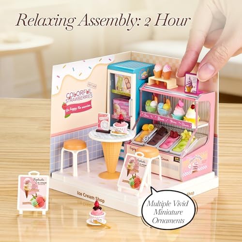 Miniature Ice Cream Shop DIY Kit with Display Case - Image 5