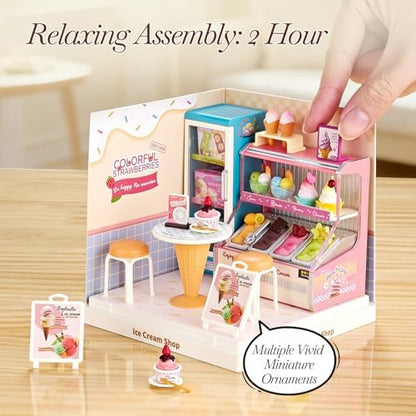 Miniature Ice Cream Shop DIY Kit with Display Case - Image 5