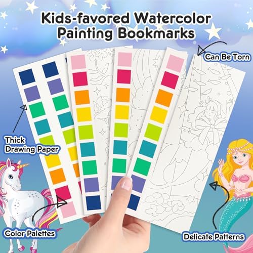 3pack Watercolor Painting Coloring Books Pocket Watercolor Paint Bookmarks - Image 4