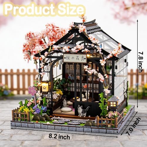 Japanese Sakura Miniature House Kit, DIY Miniature Dollhouse Kits for Adult - Image 2