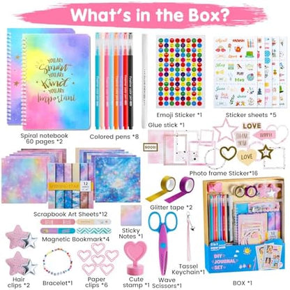 Poaoed DIY Journal Kit for Girls Ages 8-14, Scrapbook & Diary Kit, Gift Set - Image 2