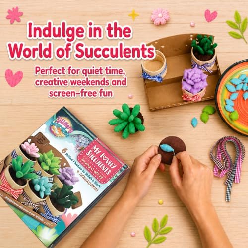 Glittery Garden Felt Succulent Craft Kit. Sewing Project to Make 6 Plushies - Image 7