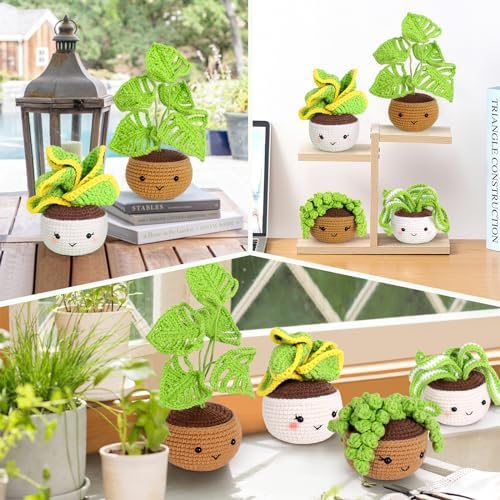 Crochetta Crochet Kit for Beginners, Crochet Starter Kits for Adults with Step-by-Step Video Tutorials, Learn to Crochet Kit Kids, Knitting Craft Supplies, Crochet Plants Indoor Home Decor(40%+ Yarn) - Image 6