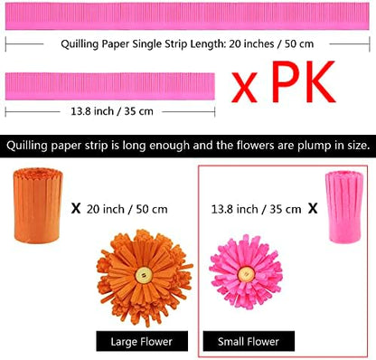 FAZHBARY 20 Inch / 50 CM Quilling Paper Flowers Kit Colorful 8 Different Petal Paper Quilling Strips Bulk for DIY Handmade Art Crafts - Image 2