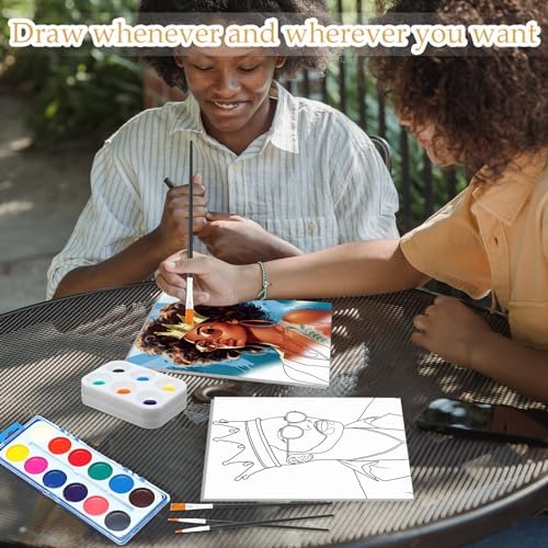 Ctosree 12 Sets Pre Drawn Canvas Kit for Painting,Couple,8 x 10 in - Image 6