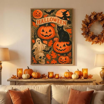 Halloween Paint by Numbers Kit for Adults-Pumpkin, DIY Oil Painting 10x12In - Image 2