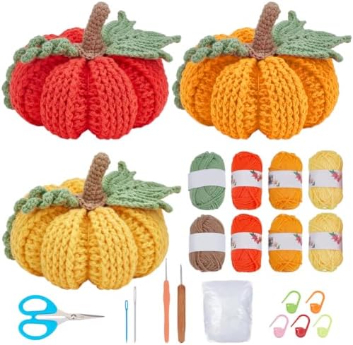 ORIGACH 3 Set Halloween Pumpkins Crochet Kit for Beginners by ORIGACH