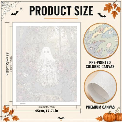 Mandun Halloween Ghost Paint by Numbers Kit for Adults, 16x20 inch - Image 4
