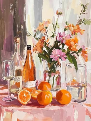 5DDIYART Paint by Numbers for Adults Beginner, Citrus Breakfast Table Paint by Number Kits on Canvas Without Framed,Paint by Easy Acrylic Painting Home Wall Decor 16x20inch by Unknown