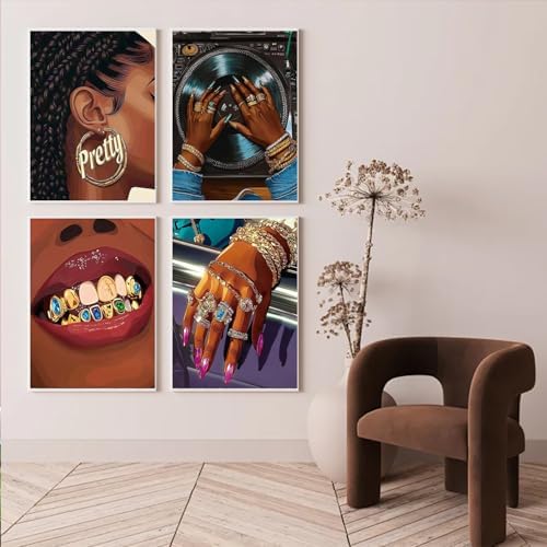 4 Pack African American Paint by Numbers KitforAdults Canvas Frameworkless - Image 2