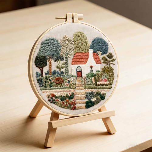 3 Packs Embroidery Kit for Adults, Embroidery for Beginners (Cottage) - Image 5