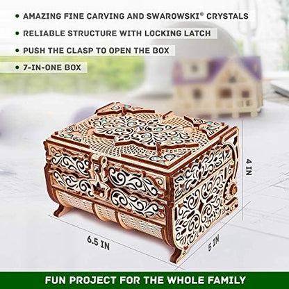 Wood Trick Treasure Box 3D Wooden Puzzles for Adults to Build - Image 3