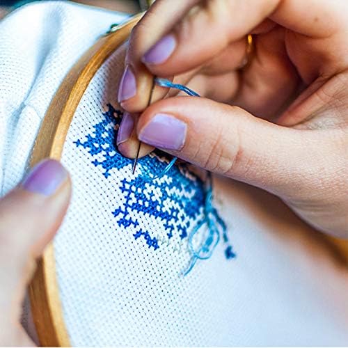 Similane Embroidery Kit 215 Pcs,100 Colors Threads,5 Pcs Embroidery Hoops,3 Pcs Aida Cloth,40 Sewing Pins,Cross Stitch Tools and Embroidery Starter Kit for Adults Beginners - Image 4