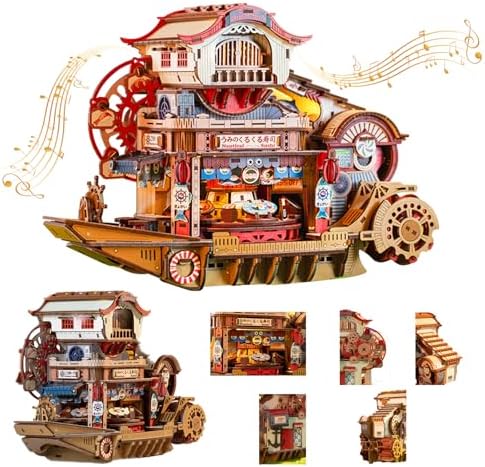 OZJAY Nautical Sushi DIY Miniature House Kit, 3D Wooden Puzzles for Adults by OZJAY
