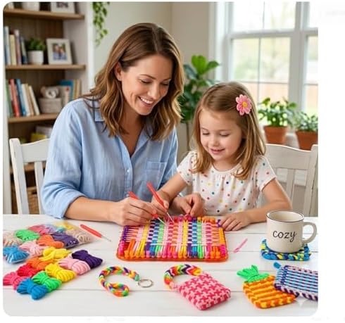 Upgraded Frame Weaving Loom Kit for Kids, Beginner Crochet Kit (224 Loops) - Image 2