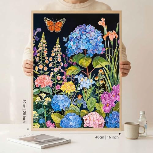 Amphol Paint by Numbers Kit for Adults - 16”x20” Bloom Garden DIY Paint by Numbers Kit for Beginners, Oil Flowers Painting Kit on Canvas Art for Home Wall Decor, Stress Relief with Acrylic Paint - Image 5