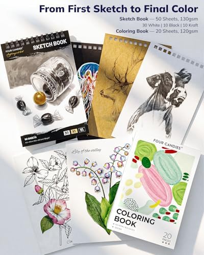 Four Candies 85 Pack Sketching Kit for Artist Gifts & Art Supplies - Image 4