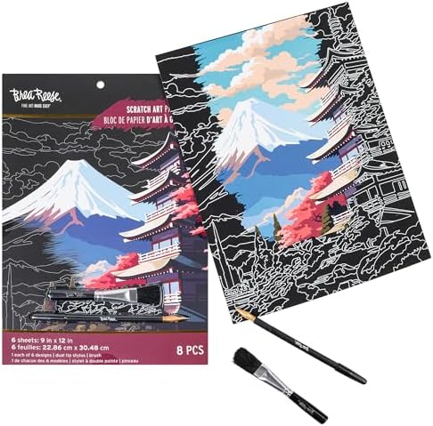 Brea Reese Scratch Art Paper Pad - 6 Global Iconic Views Metallic Art Kit - Image 3