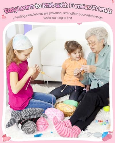 Katech Knitting Kit for Beginner Adults W/Socks Step-by-Step Instruction - Image 4