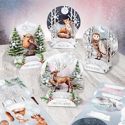 Katy Sue Watercolor Christmas Animals Die-Cut Pop-Up Card Making Kit for Adults. Makes 12 Cards with Festive Animals. Contains 12 Cards, 12 Sheets of Elements, & 12 Envelopes for Card Making Supplies - Image 3