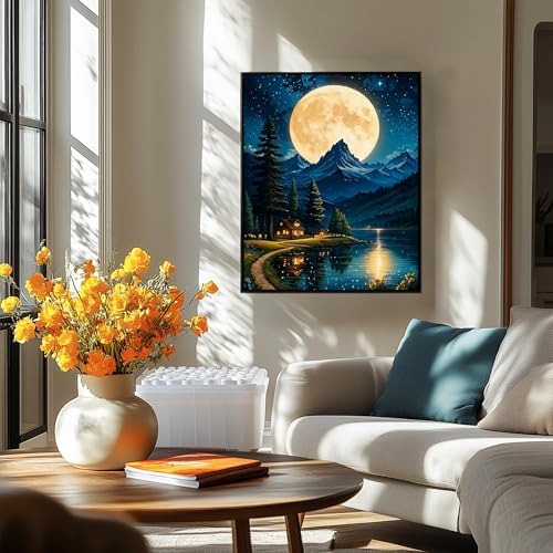 NKVNKV Paint by Numbers Kit for Adults Beginners, Mountain Adult Paint by Numbers on 20" Lx16 W Canvas for Painting Kits for Adults in Colorful Box，for Gift Home Wall Decor Without Frame - Image 7