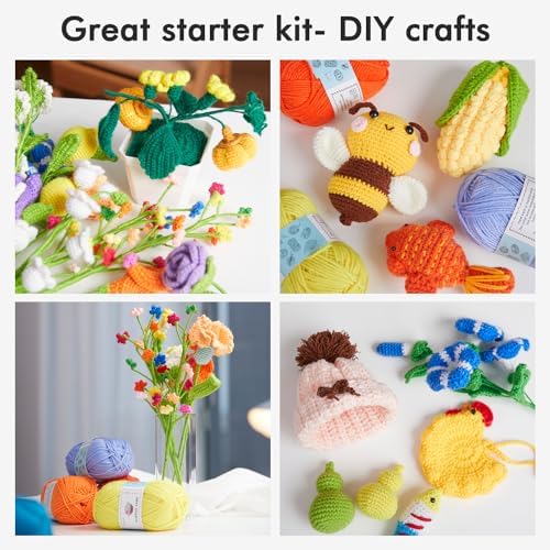 INSCRAFT Crochet Kit for Beginners Adults, 30 Acrylic Yarn Skeins 1650 Yards Yarn, 105 PCS Crochet Kit with Hooks Set,Includes Canvas Tote Bag, Ideal Starter Pack for Professionals - Image 5
