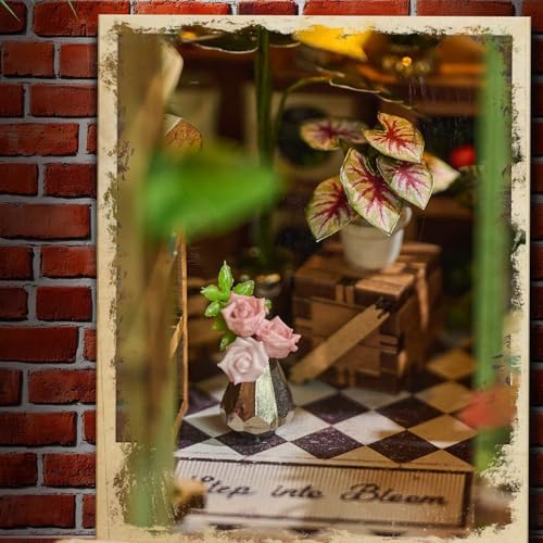 Flower Shop Miniature House Kit, DIY Dollhouse with LED - Image 3