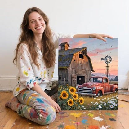 ACANDYL Paint by Numbers Kit for Adults Beginner Farm Paint by Number Truck - Image 7