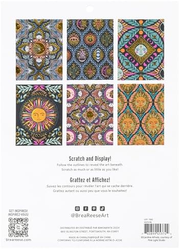 Brea Reese Scratch Art Paper Pad - Moon & Sun Metallic Adult Craft Kit - Image 2