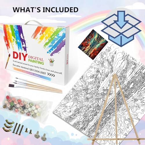 BAISITE Paint by Numbers Kit for Adults,16" Lx20 W Canvas for Painting Kits for Adults in Colorful Box-Breathtaking Colorful Scenery 8481-Already Stretched on a Wooden Frame - Image 3