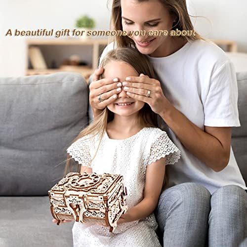 Varbertos 3D Wooden Puzzle Mechanical Treasure Box, Wood Creative Assembly Model Building Kits to Build for Adults and Teens, DIY Wooden Puzzle Hobbies Projects Gift for Women and Kids - Image 6