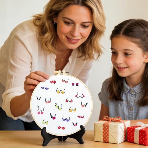 Crafmanoe Flowers Embroidery Kits for Beginners Adults, Hand Embroidery Starters Kits, Stamped Cross Stitch Kits DIY Needlepoint Kits for Beginners Adults, Embroidery Hoop, Thread and Video Tutorial - Image 6