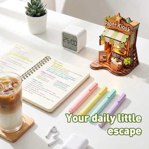 Book Nook Kit – DIY Miniature House 3D Puzzle with LED, Paper Kiosk Dollhouse Kit for Adults & Teens, 96-Piece Creative Mini Building Kit for Bookshelf Decor, Gifts for Family Friends - Image 2