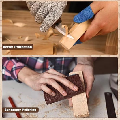 39 Pcs DIY Wood Carving Kit, 9 Basswood Blocks Carving Knives Storage Bag - Image 7