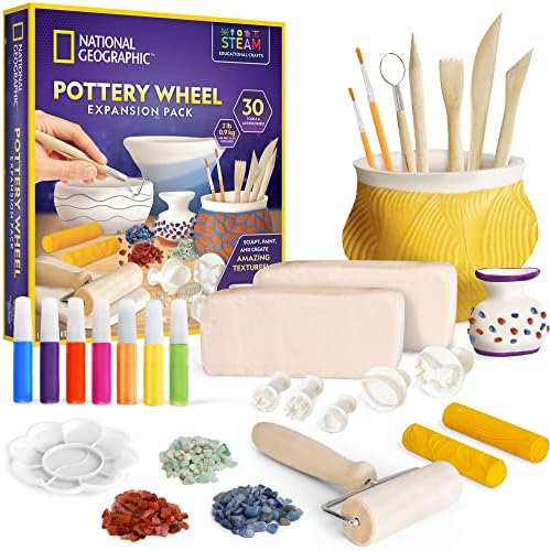 National Geographic Pottery Wheel Refill Kit with 2 Lbs. Air-Dry Clay by BlueMarbleToys