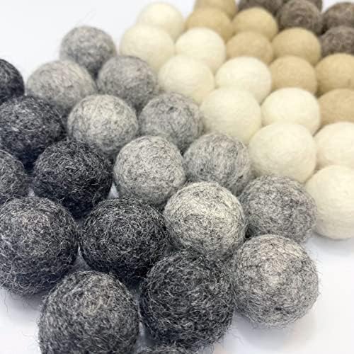Wildflower by hu hands Weathered Naturals Wool Felt Balls (50) Pom Poms in Neutral Earth Tones for Crafts, Garland, & Decor .8-1 Inch Size | Hand Felted in Nepal 100% NZ Wool | Bag Included - Image 4