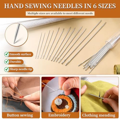 42 PCS Big Eye Steel Sewing Needles Kit Steel Needles for Hand Sewing - Image 3