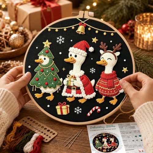 Nuberlic Christmas Embroidery Kit for Beginners Adults DIY Needlepoint - Image 3