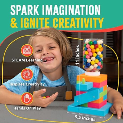 SparkJump Candy Dispenser Woodworking Kit – Complete STEM Building Kit for Kids with FSC-Certified Wood, Paints & Tools, DIY Gumball Machine Craft for Boys & Girls, Ages 6+ - Image 3