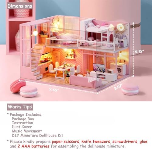 DIY Miniature Dollhouse Kit with Furniture Plus Dust Proof & Music Movement - Image 4