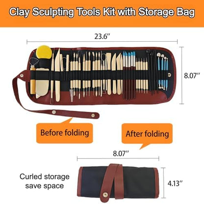 43 Pcs Clay Sculpting Tools Set, Pottery Tools Kit - Image 3